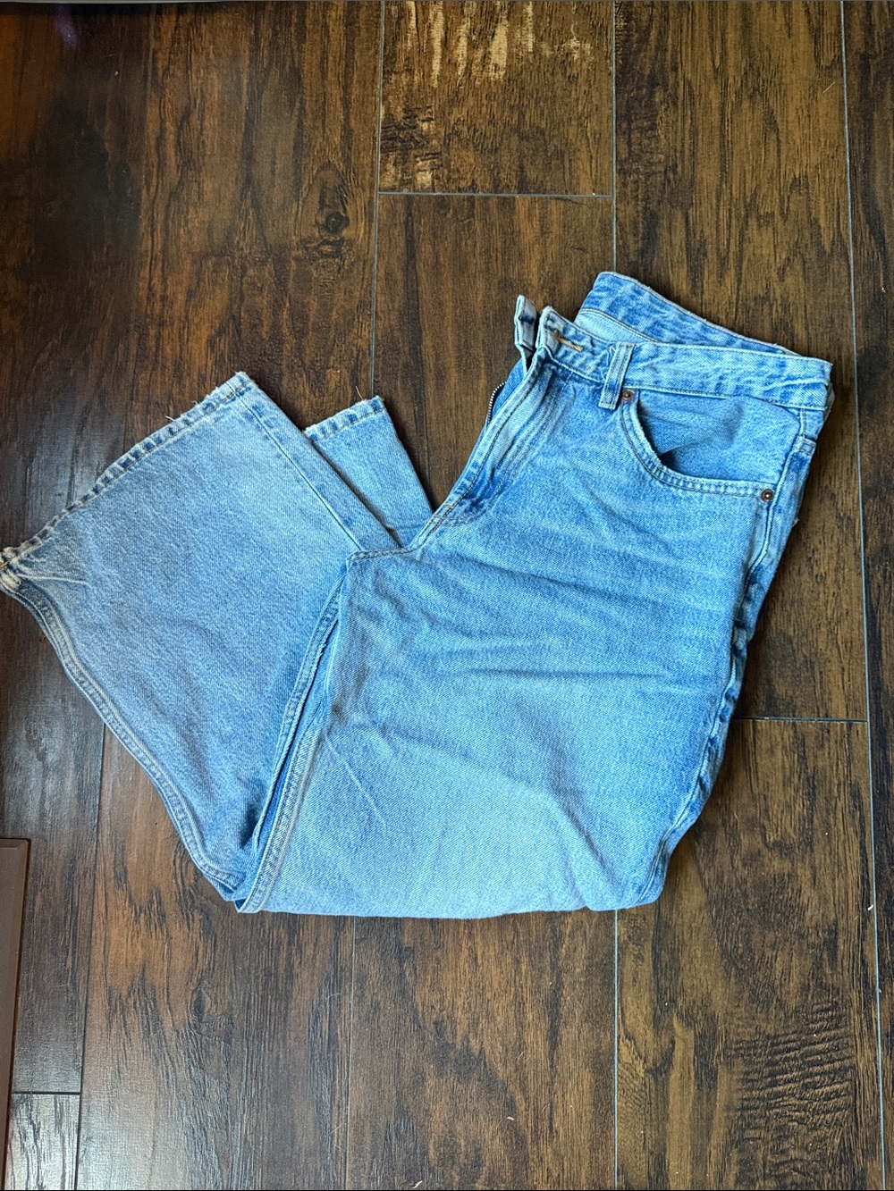 Zara Light Blue Wide Leg Jeans